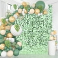thumbnail image 2 of 12pcs 3x4ft Light Green Sequin Shimmer Wall Backdrop Panels for Birthday Party Decoration Wedding Graduation Decorations Baby Shower Photo Background Decoration, 2 of 5