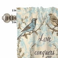 thumbnail image 4 of Vintage Bird Curtain Valances Set Love Floral Teal Blue Watercolor Kitchen Curtains 24&nbsp;inch Length Rod Pocket Valance and Tiers 3 Piece Set Small Bedroom Bathroom Laundry Decor, 4 of 9