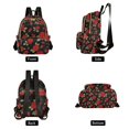 thumbnail image 4 of FORMRS Mini Backpack Purse for Women Quilted Travel Daypack Casual Shoulder Bag, Red Roses Pattern, 4 of 7
