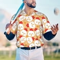 thumbnail image 5 of Lsque Cartoon Chicken Pattern Mens Polo Golf Shirts Funny Graphics Shorts Sleeve Button Shirts Baseball T-shirt-Medium, 5 of 7