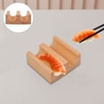 thumbnail image 2 of Soporte para rollo de sushi manual, soporte de madera en forma de U para sushi, estante para sushi, soporte para servir sushi (2 rejillas), 2 of 7