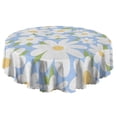 thumbnail image 5 of Round Tablecloth Daisy Floral 60 Inch Wrinkle Free Table Cover Dining Kitchen, 5 of 5