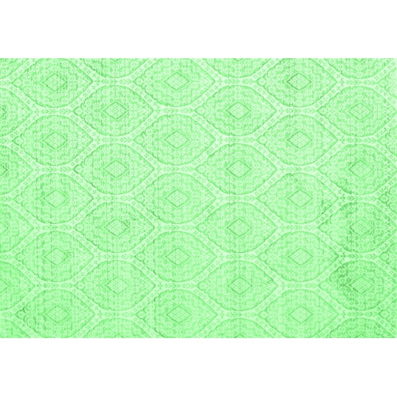Ahgly Company Indoor Rectangle Abstract Emerald Green Contemporary Area Rugs, 5' x 8'