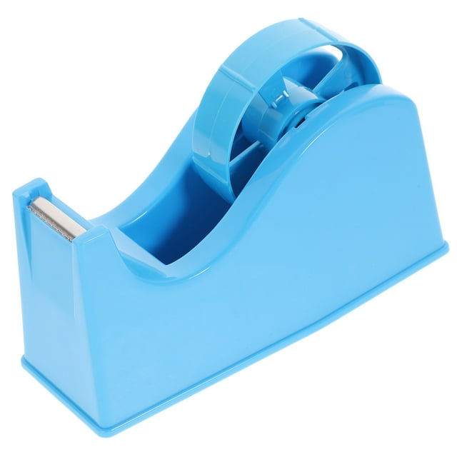 Desktop Stationery Tape Cutter Dispenser Sealing Packaging Parcel Tape Seat Holder Dual Use Adhesive Paper Cutting Machine (Random Color)