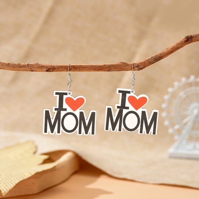 Metal Earrings Mother's Day Father's Day Party Dressing Earrings Metal Crafts Gift Earrings Pair