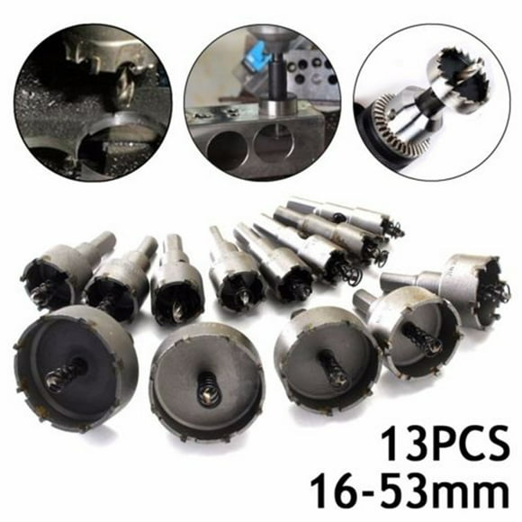 OULII 13Pcs Tungsten Steel Drill Bit Set for Metal Plate and Iron with High Precision and Chip Removal Function