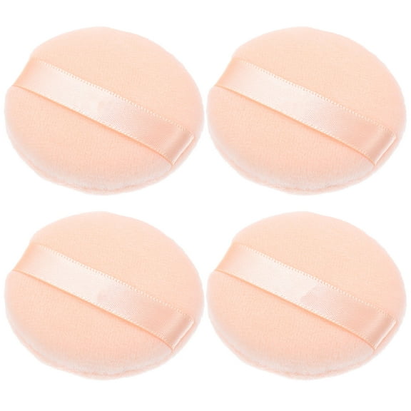 WRITWAA 4Pcs Light Yellow Loose Powder Puff Makeup Sponge for Smooth Foundation