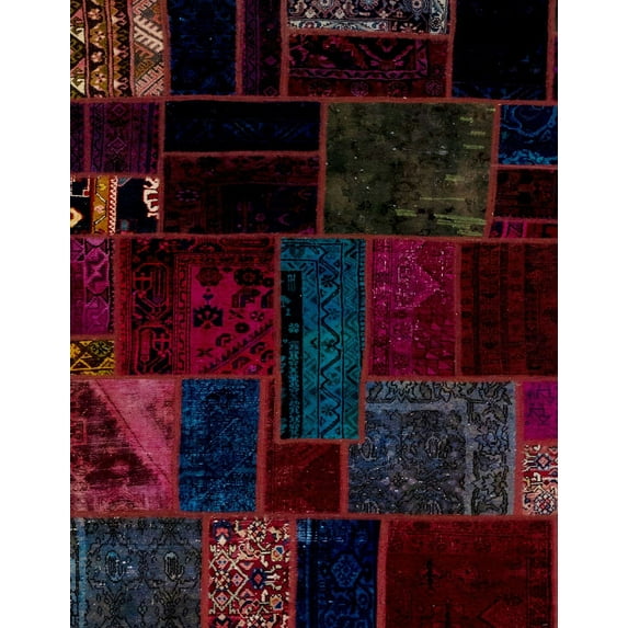 Ahgly Company Indoor Rectangle Abstract Black Patchwork Area Rugs, 4' x 6'