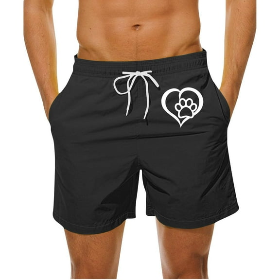 Kmdttou Men's Hiking Cargo Shorts 9" Lightweight Fashionable And Casual Heart-Shaped Printed Drawstring Pocket Beach Shorts (Regular and Big & Tall Sizes)