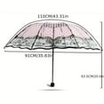 thumbnail image 4 of New Wave Edge Retro Transparent Umbrella PVC Three Folding Arch Butterfly Rose Umbrella, 4 of 10