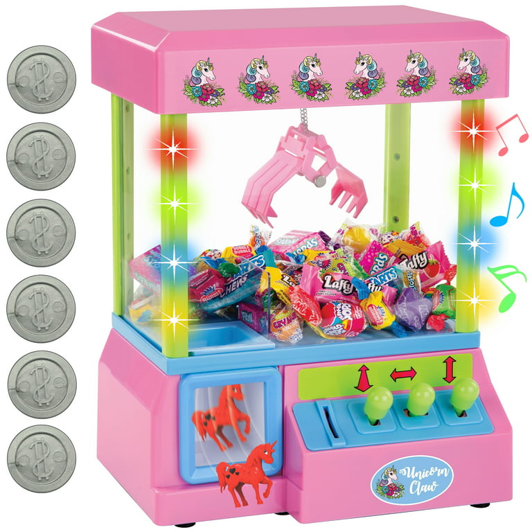 Claw Machine for Kids,Mini Vending Machines Candy Grabber Prize Dispenser  Toys for Girls,Electronic Arcade Claw Game Machine for Party Birthday with