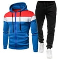 thumbnail image 2 of SNOWSONG Clearance! Mens Sweat Suits 2 Piece Set, Mens Fall / Winter Sports Leisure Sweatshirt + Pants Set, Men Clothing Set, Big and Tall Track Suits for Men 1PC Jacket + Pant Blue XL, 2 of 4