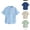 Light Blue, variant on Boys Solid Henley Shirt Smart Casual Classic Button Up Turn Down Collar Short Sleeve Dress Blouse Tee Top
