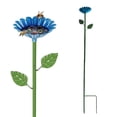 thumbnail image 2 of HomelyJoy Blue Metal Flower Bird Feeder and Bee Watering Station, Decorative Garden Stake for Butterflies and Pollinators, Outdoor Patio Yard Art, 25 in, 2 of 9