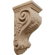 Ekena Millwork 4 1/2"W x 5"D x 10"H Medium Grape Corbel, Mahogany