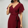 thumbnail image 5 of Womens Elegant Jumpsuits Dressy Casual Sleeveless Formal Wide Leg Long Pants Rompers for Wedding Guest Deep Red L, 5 of 5