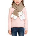 thumbnail image 5 of BXJX Girls Plush Scarf, Lightweight Thermal Thick Casual Neck Warmer for Winter Khaki Size Free Size, 5 of 6