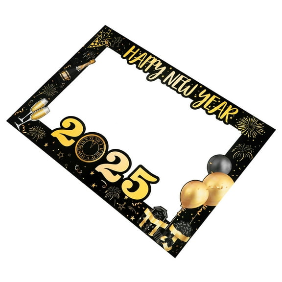 CATIEBYE 1Pcs Rectangular Photo Booth Frame for New Year Eve Party Supplies with Design 11.8X7.9X0.04In