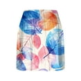 thumbnail image 6 of Taylonsss Clearance Women's Summer Leaf Print Pleated Tennis Skirts Athletic Stretchy Yoga Fake Two Piece Shorts Skirt, 6 of 7