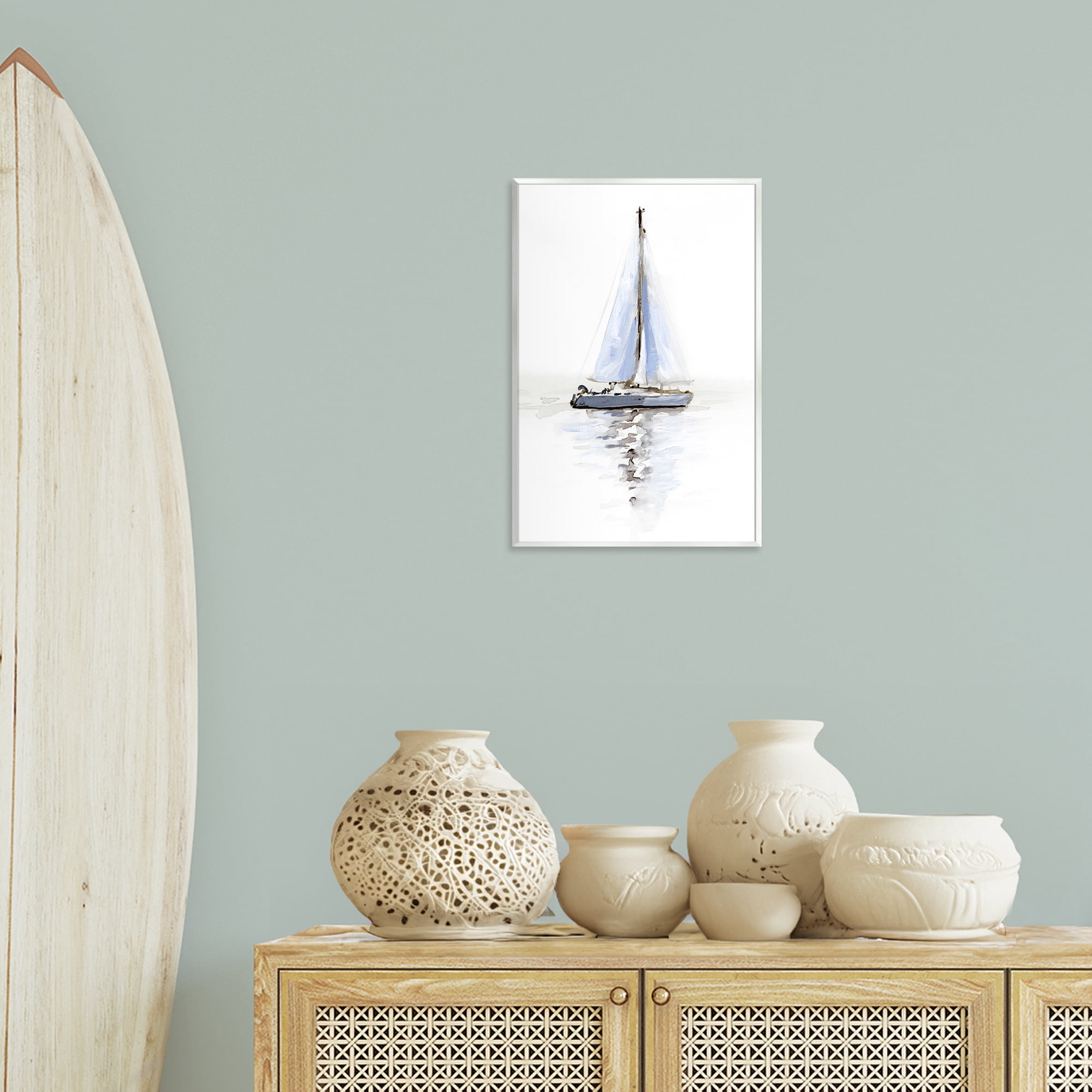 Stupell Industries Reflective Beach Sails Transportation Painting Unframed Art Print Wall Art, 13 x 19