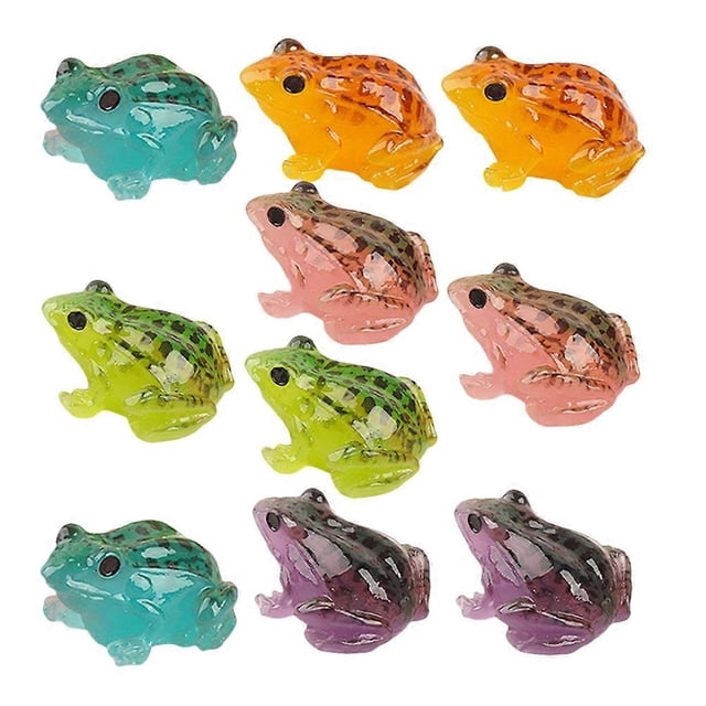 10pcs Resin Mini Frogs Figurines Animals Model Moss Landscape Crafts
