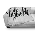 thumbnail image 3 of Elizabeth Soft Flannel Fleece Throw Blanket, Monochrome Inscription Style Modern Calligraphy Design Popular Girl Name, Cozy Plush for Indoor and Outdoor Use, 50" x 60", Black and White, by Ambesonne, 3 of 6