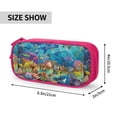 thumbnail image 3 of Uemuo Sea World Printed Pencil Pen Case, Portable Pencil Pouch with Zipper, Compact Stationery Bag Makeup Bag, Pencil Bag for Home Office, 3 of 9