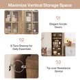 thumbnail image 4 of Finmind 71 Inch Tall Storage Cabinet with Adjustable Shelves, Modern 8 Tier Kitchen Pantry Cabinet with Doors for Living Room, Bathroom, Bedroom, Kitchen, Brown, 4 of 10
