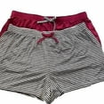 thumbnail image 2 of Jane and Bleecker Women's 2-Pack Sleep Shorts, Black & White/Plum, Small, 2 of 2