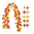 thumbnail image 4 of RBCKVXZ Fall Leaves Garland for Fall Decor - 5.8 ft Artificial Autumns Leaves Vines for Halloween Thanksgiving Decor, Home Mantel Dinner Fireplace Decoration (Red), 4 of 7