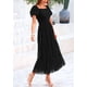 thumbnail image 3 of Vestido PRETTYGARDEN Midi de Tul con Fruncido Negro Talle M, 3 of 7
