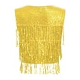 thumbnail image 4 of Alvivi Women's Sequins Fringe Vest V Neck Sleeveless Open Front Waistcoat Party Prom Clubwear Gold L, 4 of 7