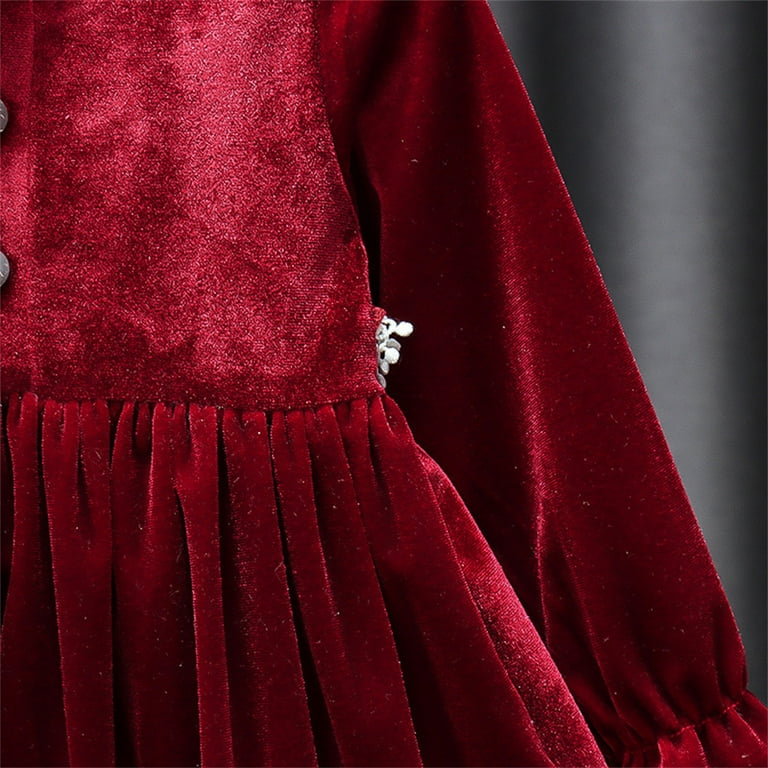 Maxcozy Toddler Baby Girls Velvet Long Sleeve Dress Princess