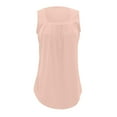 thumbnail image 4 of BYHONG Women's Loose Pleated Square Neck Tank Top Summer Sleeveless Vest Blouse, Plus Size Casual Top for Women Pink XL, 4 of 6