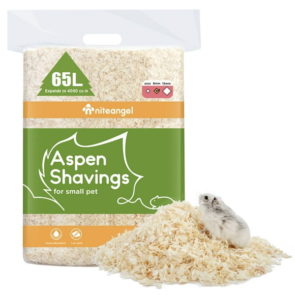 Niteangel Aspen Shaving Hamster Beddings for Syrian Dwarf Hamster Gerbil Mice Degu Rat Rabbit Bunny Guinea Pig Chinchilla Hedgehog or Other Small Pet