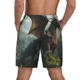 thumbnail image 2 of Lsque Mens Swim Trunks Forest Stone-Colored Dragon Pattern - Bathing Suit Compression Liner - Beach Swim Shorts Swimwear - (S-3XL) - Stretch Quick Dry -, 2 of 9