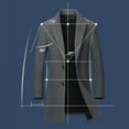 thumbnail image 5 of Njoeus Men's Single Breasted Woolen Blends Pea Coat Notch Collar Trench Coat Winter Fall Jacket Warm Overcoat S-3XL, 5 of 8