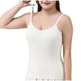 thumbnail image 2 of Summer Tank Tops For Women Plus Size Causal Solid Color Square Neck Sleeveless Spaghetti strap Pullover tops Women Camisoles With Built In Bras Under $7 White L, 2 of 4