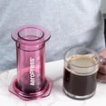 thumbnail image 3 of AeroPress Prensa de café rosa transparente: método de preparación 3 en 1 que combina prensa francesa, espresso, café con cuerpo sin arena ni amargor, pequeña cafetera portátil para acampar y viajar, r, 3 of 5