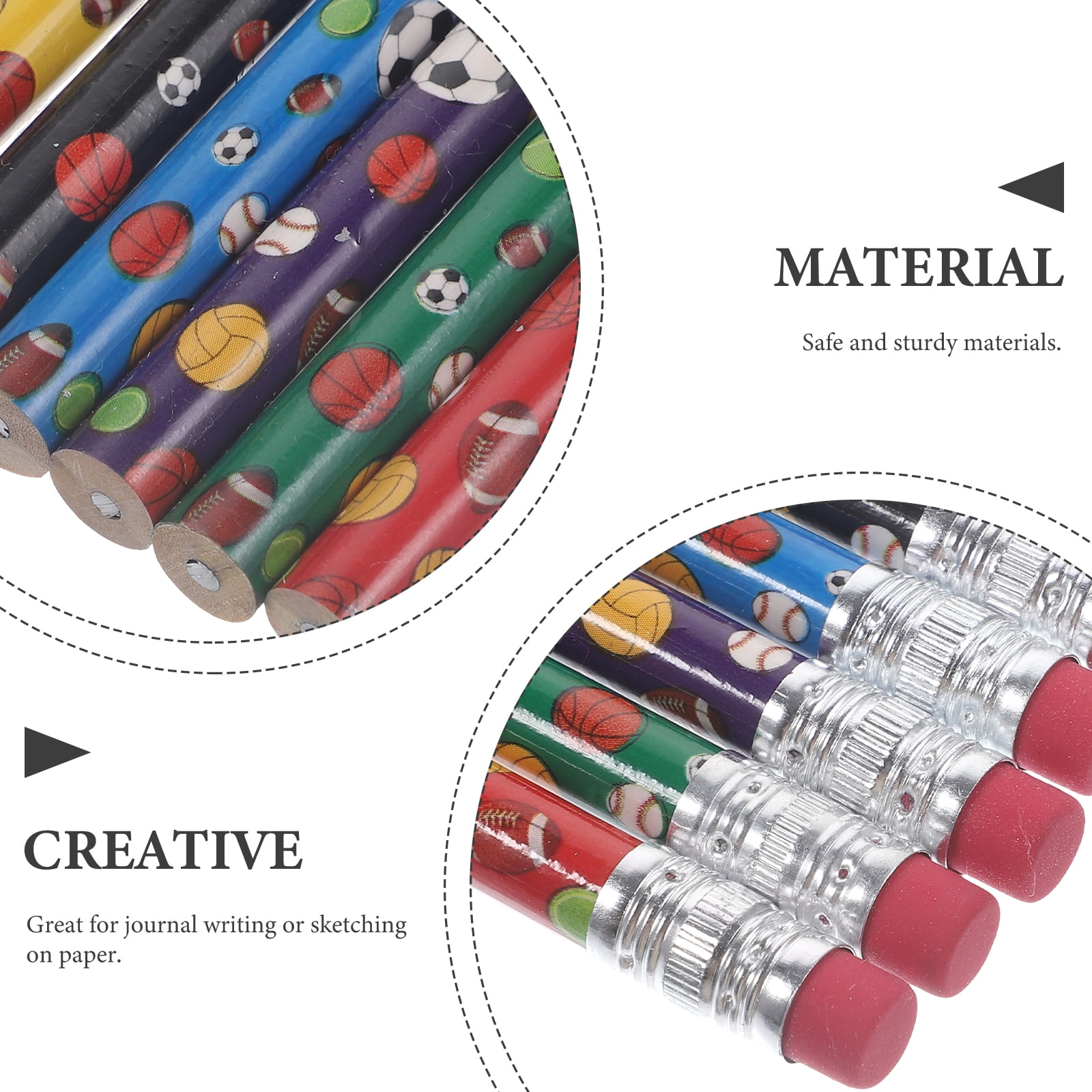 48 Pcs Football Pencil Sports Pencils for Painting Writing Gifts Office Drawing Tool