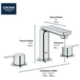 thumbnail image 5 of Grohe Lineare 20578243A 8-inch Widespread 2-Handle M-Size Bathroom Faucet 1.2 GPM in Matte Black, 5 of 7
