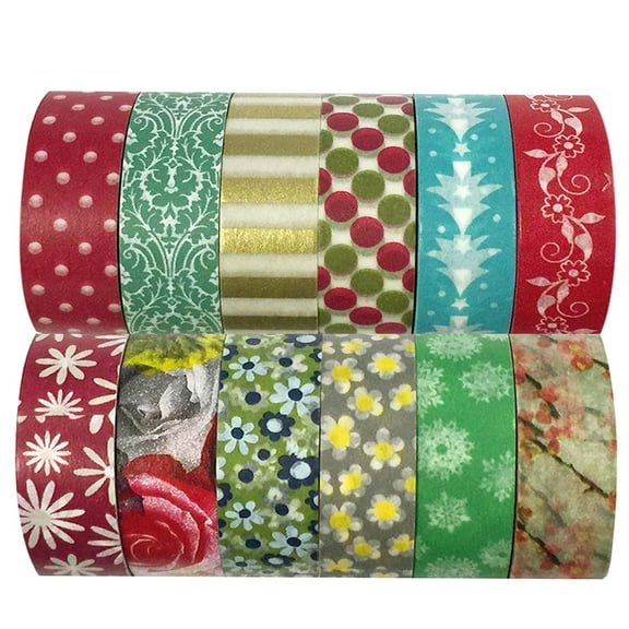 Wrapables® Washi Tapes Decorative Masking Tapes, Set of 12, ADSET29