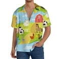 thumbnail image 3 of KLL Farm Animals 1 Print Men's Shirt Short Sleeve Button Down Summer Cuba Beach Shirts- 3X-Large, 3 of 7