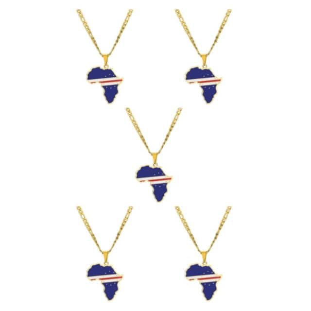 Baohd à la Mode Déclaration Pièce Collier avec Afrique Carte Pendentif Léger Cape Verde 5Set