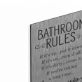thumbnail image 2 of Luxe Metal Art 'Bathroom Rules' by lettered & lined, Metal Wall Art, 12"x16", 2 of 9
