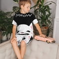 thumbnail image 4 of Balery Cat Meow Conjunto de Pijama Infantil de Manga Corta con Estampado – Ropa de Dormir de Algodón Suave-Large, 4 of 6