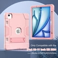 thumbnail image 6 of Dteck Case for iPad Air 11 Inch M3 2025 / M2 2024 Release with Kickstand/Military Grade Heavy Duty Hard Shockproof Soft Silicone Rugged Hybrid Three Layer Protective Stand Cover, Rosegold, 6 of 7