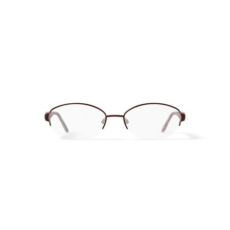 Sophia Loren Women's BR68 Oval Prescription Eyeglasses with Case, Burgundy