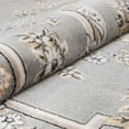 thumbnail image 3 of Well Woven Pastoral Medallion Grey French 5 Round (5'3" Round) Area Rug European Floral Formal Traditional Area Rug Easy Clean Stain Fade Resistant Shed Free Modern Classic Thick Soft Plush Rug, 3 of 5