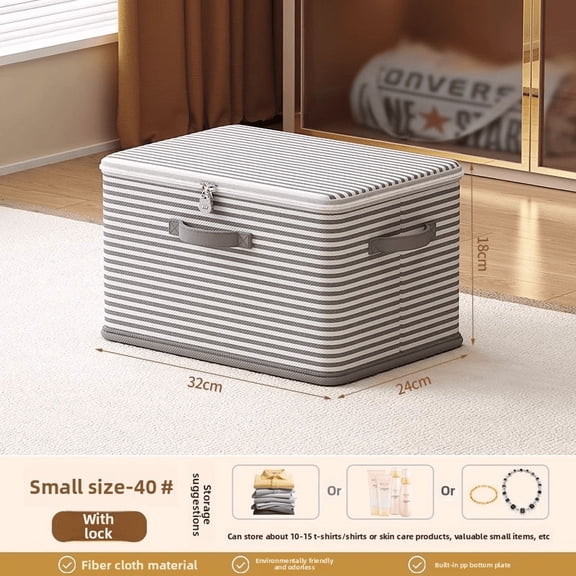 Foldable Lockable Storage Box Large Capacity Organizer for Clothes Blankets Toys Wardrobe Space Saving Storage Bin